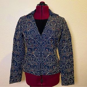 Anne Klein | Vintage Jean Jacket with Stitch Detailing and Red Beading 12 🍒✨